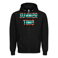 Black summer time serape doodle Zipper Hoodie - CowCowDesign