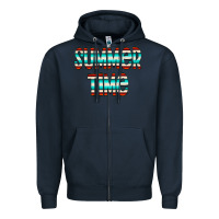Navy summer time serape doodle Zipper Hoodie - CowCowDesign