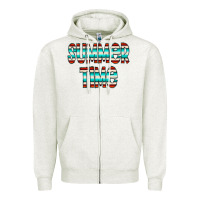 Oatmeal Heather summer time serape doodle Zipper Hoodie - CowCowDesign