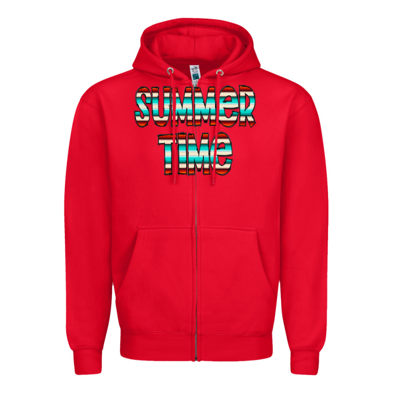 Summer Time Serape Doodle Zipper Hoodie by CowCowDesign | Teevron