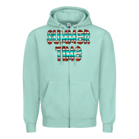 Seafoam summer time serape doodle Zipper Hoodie - CowCowDesign