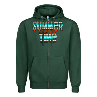 Sports Green summer time serape doodle Zipper Hoodie - CowCowDesign