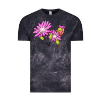 Cloud Black Bitterroot Flower Illustrations Vintage Tee - LillyAllenDesigns