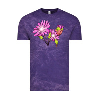 Cloud Purple Bitterroot Flower Illustrations Vintage Tee - LillyAllenDesigns