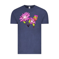 Vintage Denim Bitterroot Flower Illustrations Vintage Tee - LillyAllenDesigns