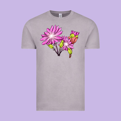 Bitterroot Flower Illustrations Vintage Tee Designed By Lillyallendesigns