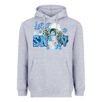 Heather Grey let it snow christmas Heavyweight Hoodie - FaDigitalArtStudio
