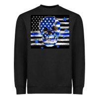 Black police flag patriotic skull Heavyweight Sweatshirt - TumblerDesignByShophia