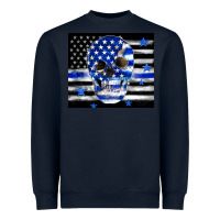 Navy police flag patriotic skull Heavyweight Sweatshirt - TumblerDesignByShophia