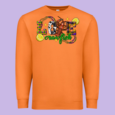 Mardi Gras Love Crawfish Premium Sweatshirt Designed By Fadigitalartstudio