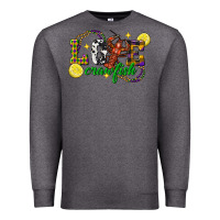 Charcoal Heather mardi gras love crawfish Premium Sweatshirt - FaDigitalArtStudio