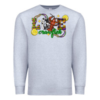 Heather Grey mardi gras love crawfish Premium Sweatshirt - FaDigitalArtStudio