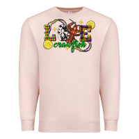 Pale Pink mardi gras love crawfish Premium Sweatshirt - FaDigitalArtStudio