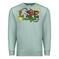 Seafoam mardi gras love crawfish Premium Sweatshirt - FaDigitalArtStudio