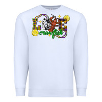 White mardi gras love crawfish Premium Sweatshirt - FaDigitalArtStudio