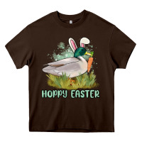 Chocolate Brown hoppy easter duck hunting Heavy Core Tee - MaliasSmallBusiness