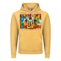 Vintage Mustard fall with baby goat Vintage Hoodie - LillyAllenDesigns