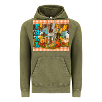 Vintage Olive fall with baby goat Vintage Hoodie - LillyAllenDesigns