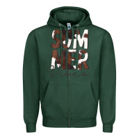 Sports Green Summer Vibes Brown White Cowhide Zipper Hoodie - CowCowDesign