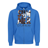 True Royal Summer Vibes Brown White Cowhide Zipper Hoodie - CowCowDesign