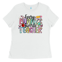 White every bunnys favorite teacher Ladies Tee - MaliasSmallBusiness