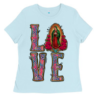 Baby Blue love lady of guadalupe Ladies Tee - Jasminsmagicworld