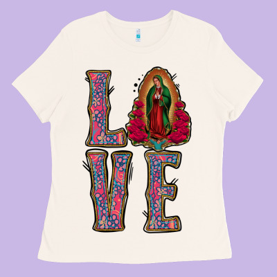 Love Lady Of Guadalupe Ladies Tee Designed By Jasminsmagicworld