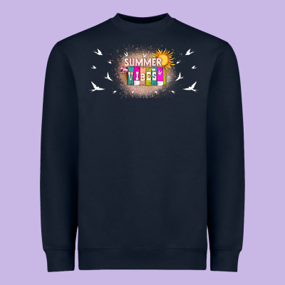 Summer Vibes With Birds Heavyweight Sweatshirt Designed By Tumblerdesignbyshophia
