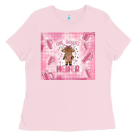 Bubblegum Pink one boujee heifer Ladies Tee - MaliasSmallBusiness