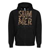 Black summer vibes leopard Zipper Hoodie - CowCowDesign
