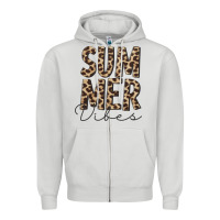 Dove Grey summer vibes leopard Zipper Hoodie - CowCowDesign