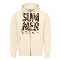 Sandshell summer vibes leopard Zipper Hoodie - CowCowDesign