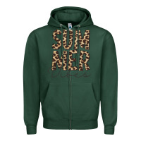 Sports Green summer vibes leopard Zipper Hoodie - CowCowDesign