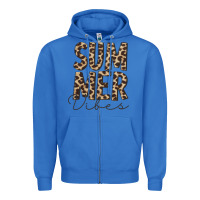 True Royal summer vibes leopard Zipper Hoodie - CowCowDesign
