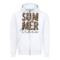 White summer vibes leopard Zipper Hoodie - CowCowDesign