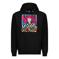 Black western hey cowboy Premium Hoodie - OliviaCreatesArt