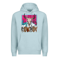 Blue Mist western hey cowboy Premium Hoodie - OliviaCreatesArt