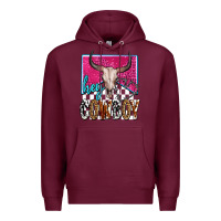 Burgundy western hey cowboy Premium Hoodie - OliviaCreatesArt