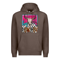 Coffee western hey cowboy Premium Hoodie - OliviaCreatesArt