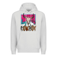 Dove Grey western hey cowboy Premium Hoodie - OliviaCreatesArt