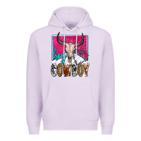 Lilac western hey cowboy Premium Hoodie - OliviaCreatesArt