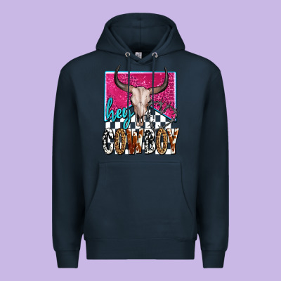 Western Hey Cowboy Premium Hoodie Designed By Oliviacreatesart