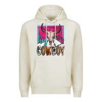 Oatmeal Heather western hey cowboy Premium Hoodie - OliviaCreatesArt