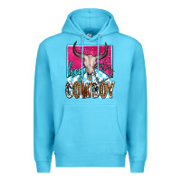 Ocean Blue western hey cowboy Premium Hoodie - OliviaCreatesArt