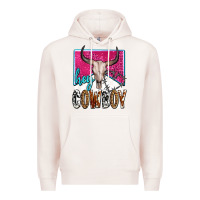 Pale Pink western hey cowboy Premium Hoodie - OliviaCreatesArt
