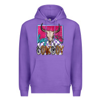 Purple western hey cowboy Premium Hoodie - OliviaCreatesArt