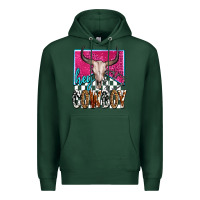 Sports Green western hey cowboy Premium Hoodie - OliviaCreatesArt
