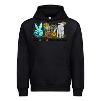 Black Peace Love Merino Wool Sheep Urban Hoodie - LillyAllenDesigns
