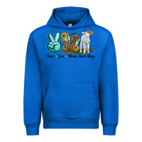 Cobalt Peace Love Merino Wool Sheep Urban Hoodie - LillyAllenDesigns