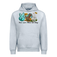 Heather Grey Peace Love Merino Wool Sheep Urban Hoodie - LillyAllenDesigns